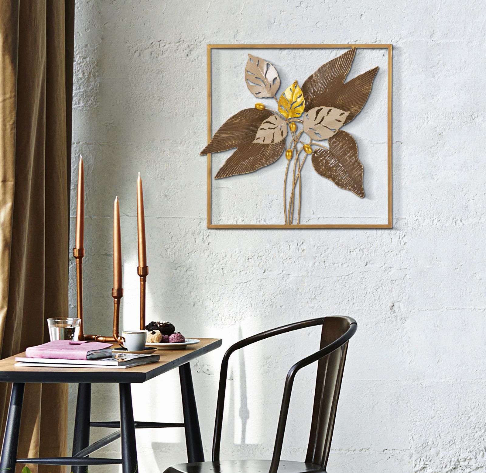 Dekoratívny panel Browy Mauro Ferretti, hnedý/zlatý