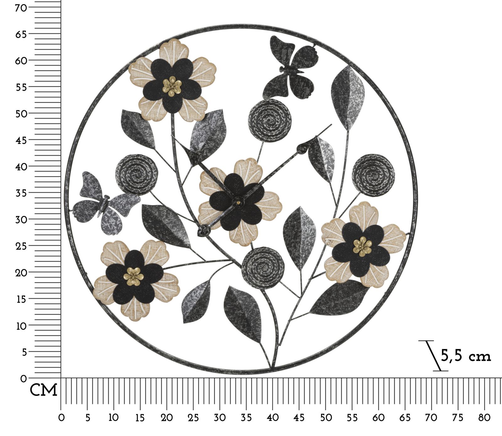 Nástenné hodiny Divaker Mauro Ferretti, drevo/čierne
