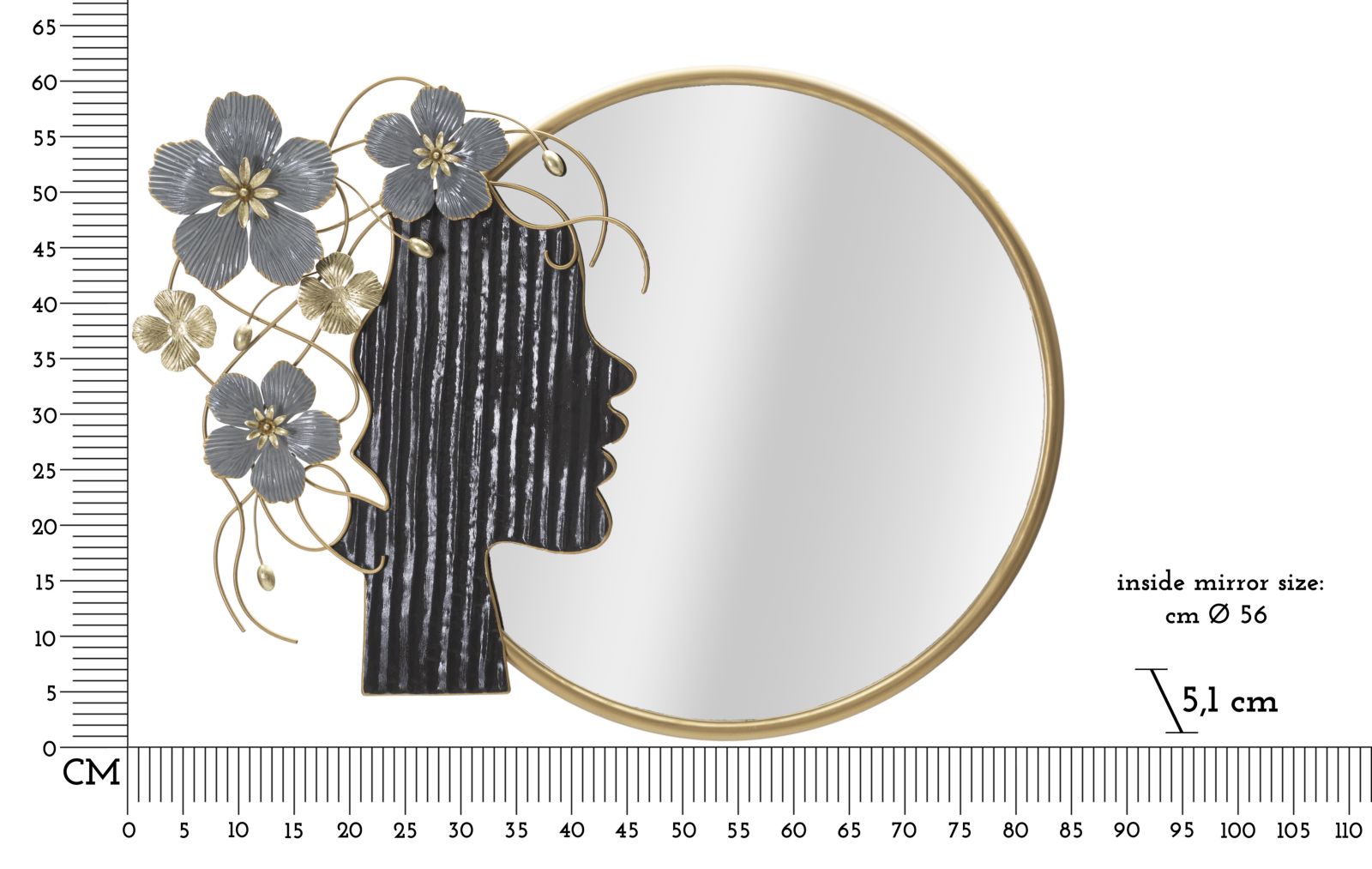 Zrkadlo Woman Mauro Ferretti, zlaté