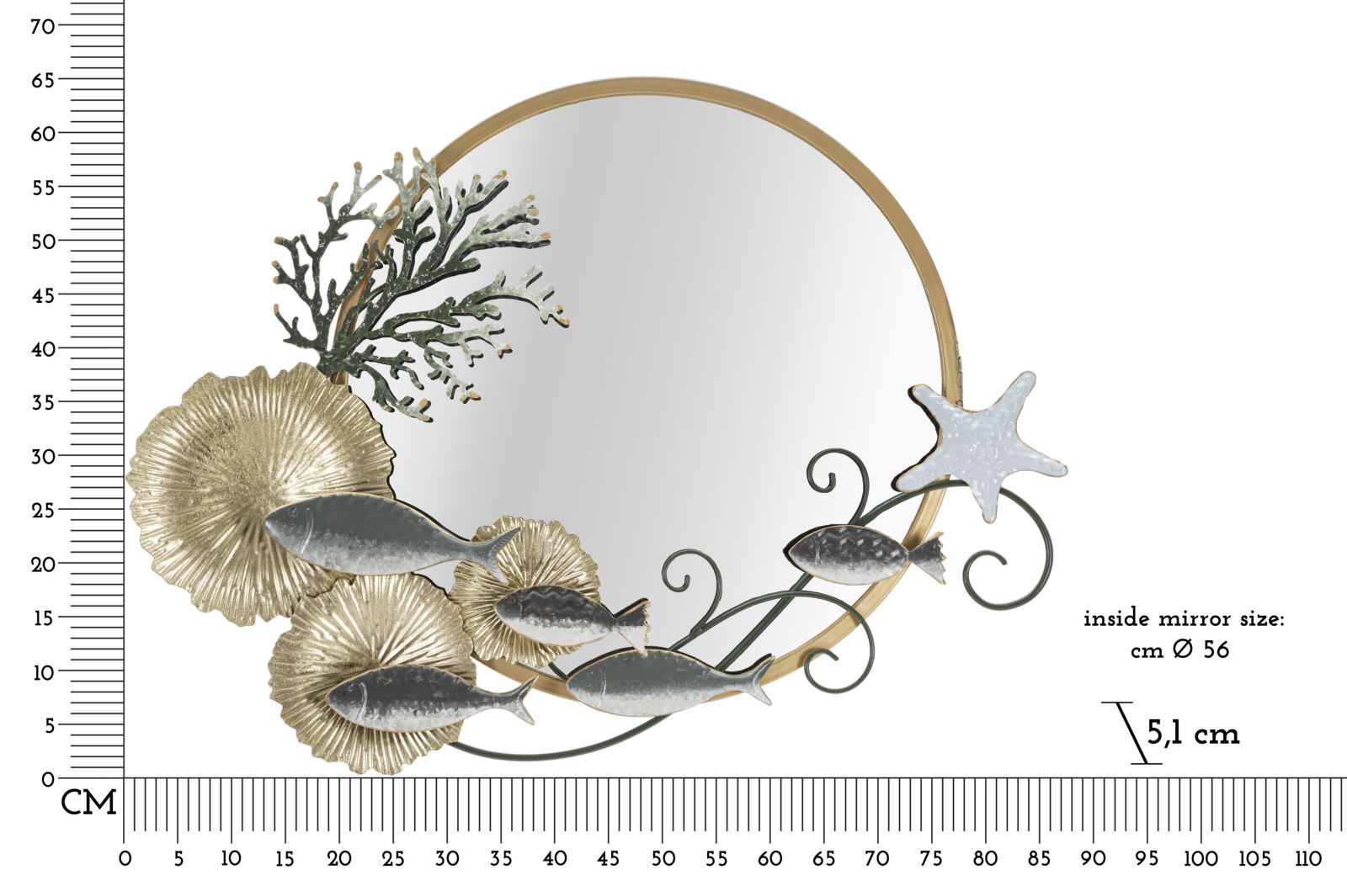 Zrkadlo Fish Mauro Ferretti , drevo