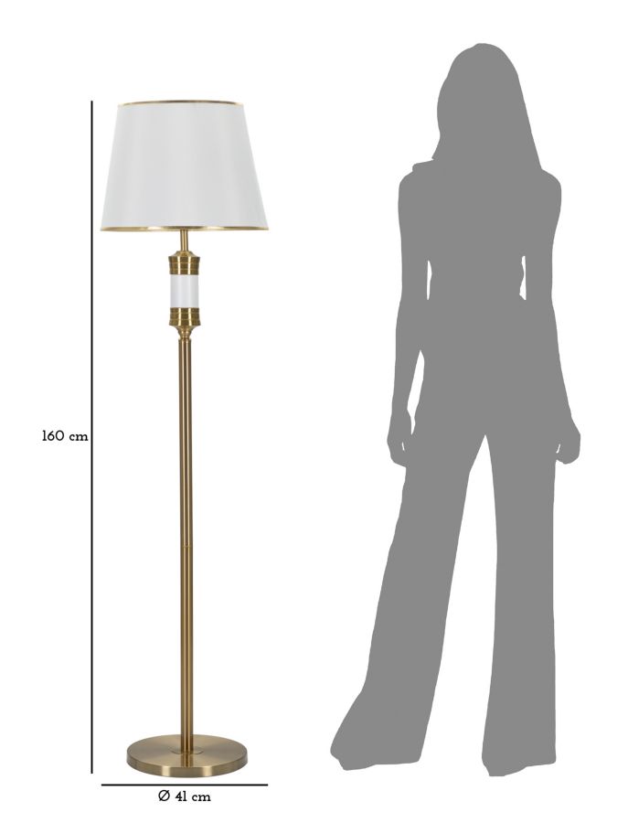 Stojanová lampa Whity Mauro Ferretti, biela/zlatá
