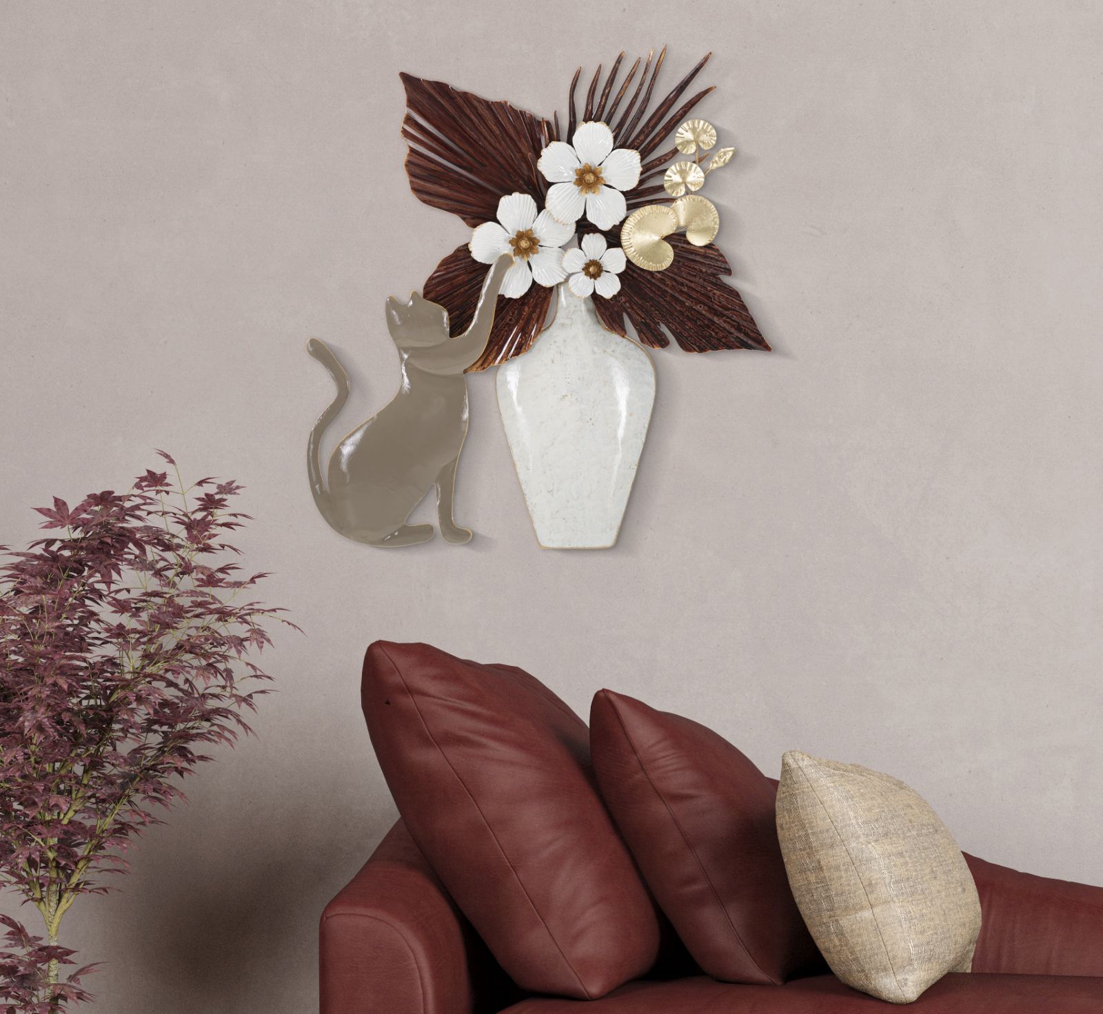 Dekoratívny panel Cat Mauro Ferretti, biely/červený