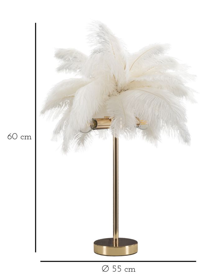 Stolová lampa Palm Bianca Mauro Ferretti, biela/zlatá