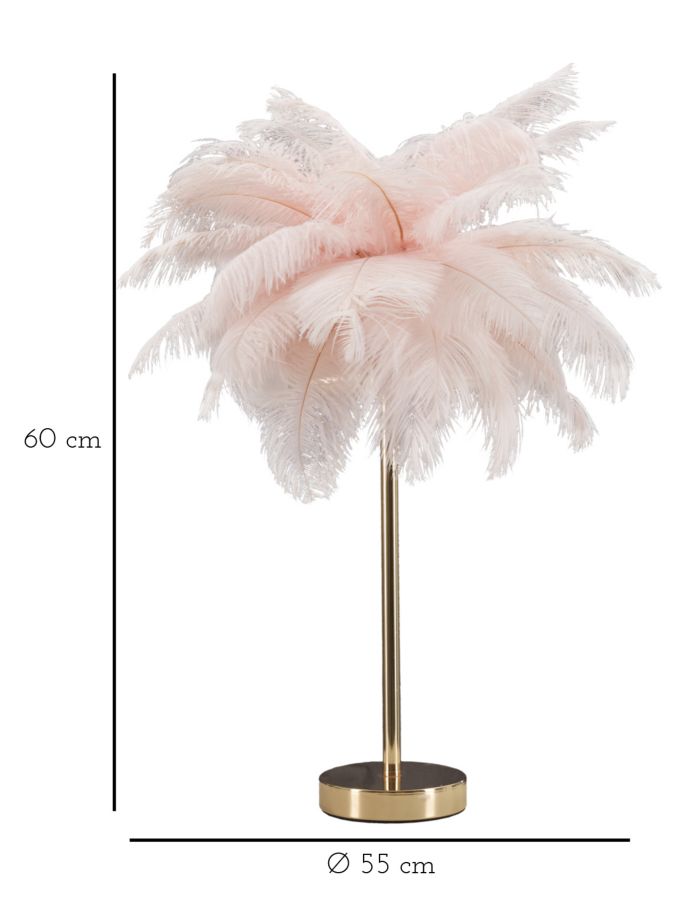Stolová lampa Palm Rosa Mauro Ferretti, ružová/zlatá