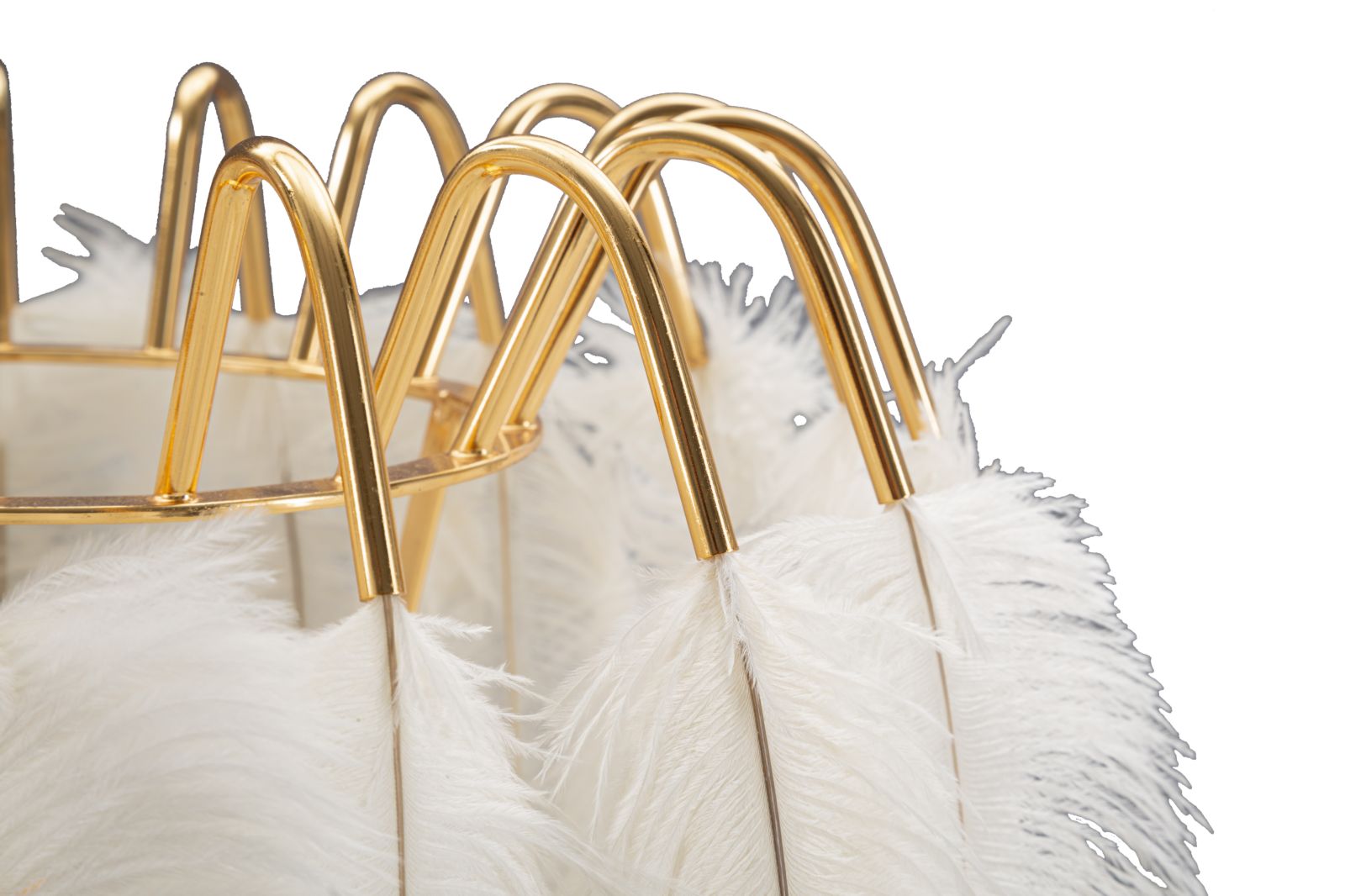 Stolová lampa Feather Stand Mauro Ferretti, biela/zlatá