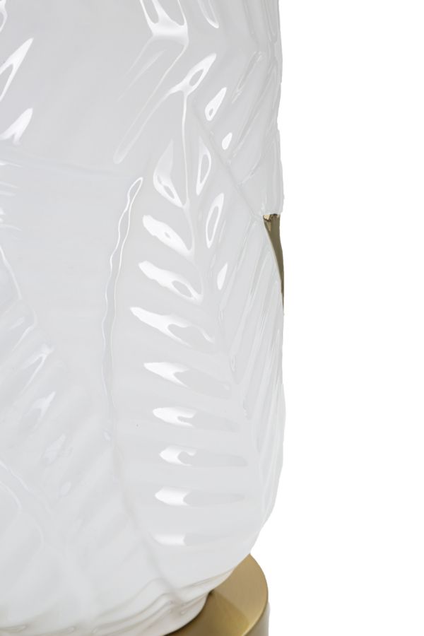 Stolová lampa Ceramic Mauro Ferretti, biela/zlatá