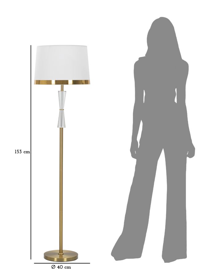 Stojanová lampa Cristal Mauro Ferretti, biela/zlatá