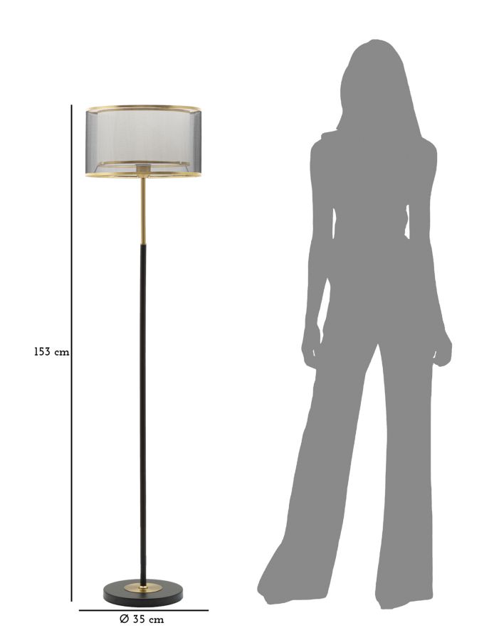 Stojanová lampa Levels Mauro Ferretti, čierna/zlatá