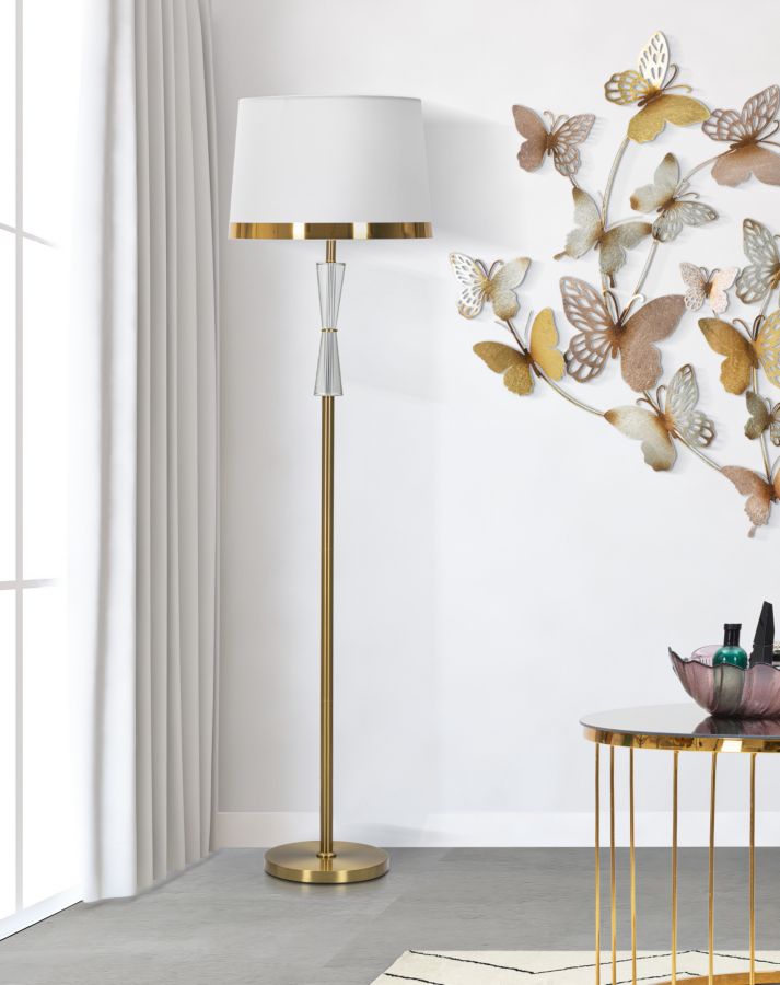 Stojanová lampa Cristal Mauro Ferretti, biela/zlatá