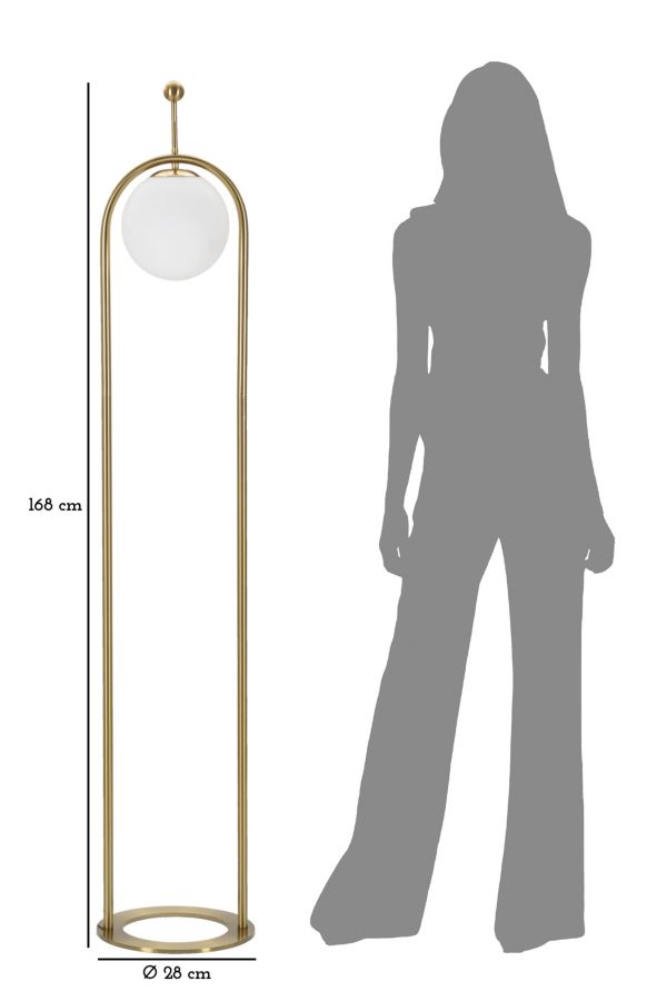 Stojanová lampa Glamy Arc Mauro Ferretti, zlatá