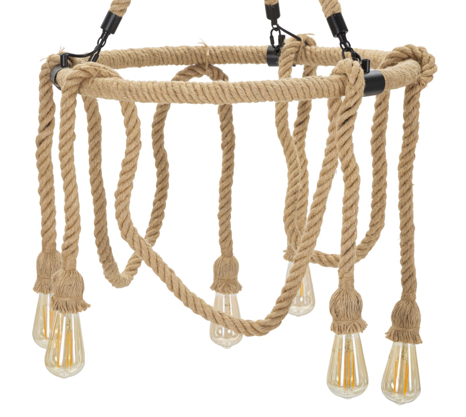 Dizajnová lampa Lampadario Rope Circle Mauro Ferretti, drevo