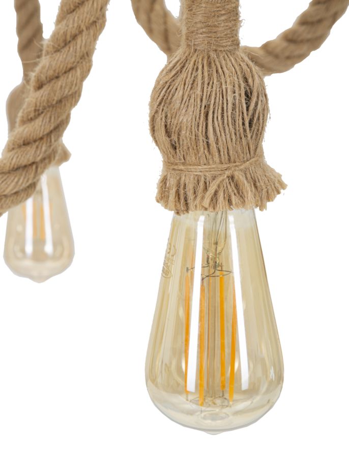 Dizajnová lampa Lampadario Rope Circle Mauro Ferretti, drevo