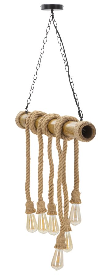 Dizajnová lampa Lampadario Bamboo Rope Mauro Ferretti, drevo