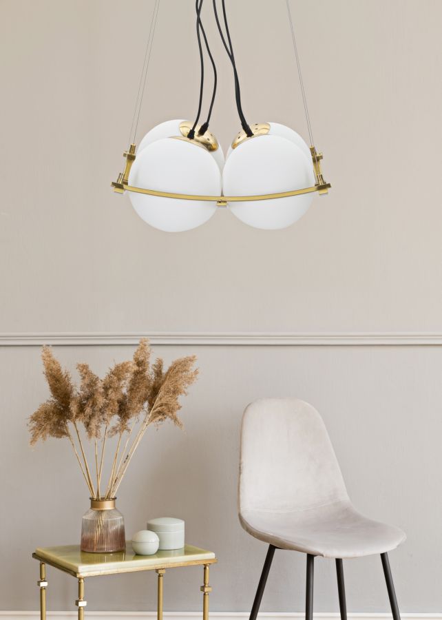 Dizajnová lampa Lampadario Japan Square Mauro Ferretti, zlatá