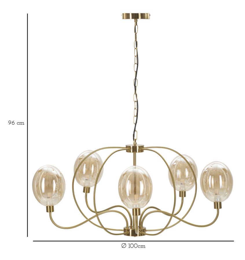 Dizajnová lampa Lampadario Vienna Mauro Ferretti, zlatá