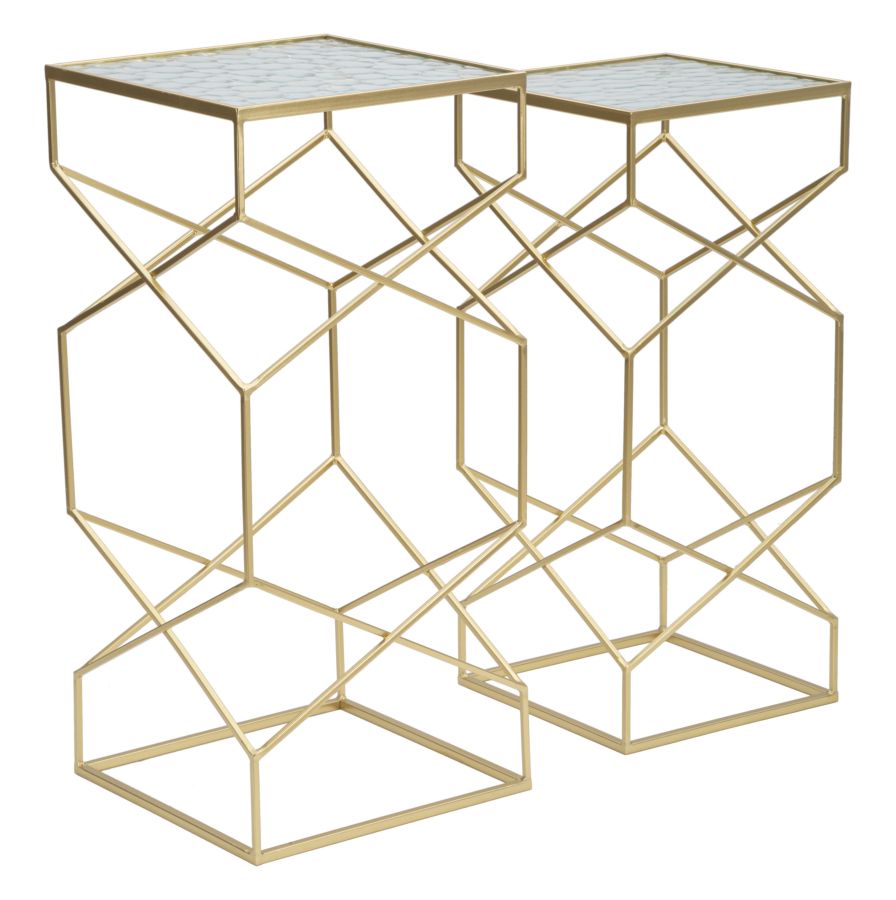 Dekoratívny doplnok Tavolinetti Glassy Mauro Ferretti 31,5×31,5×68-28×28×64 cm