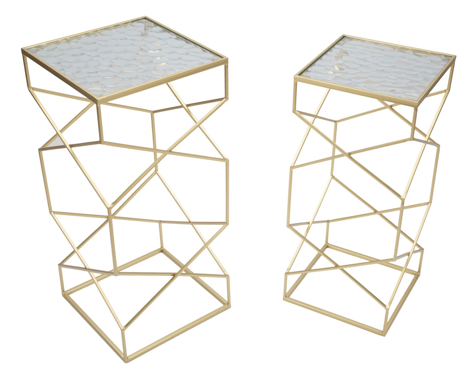 Dekoratívny doplnok Tavolinetti Glassy Mauro Ferretti 31,5×31,5×68-28×28×64 cm