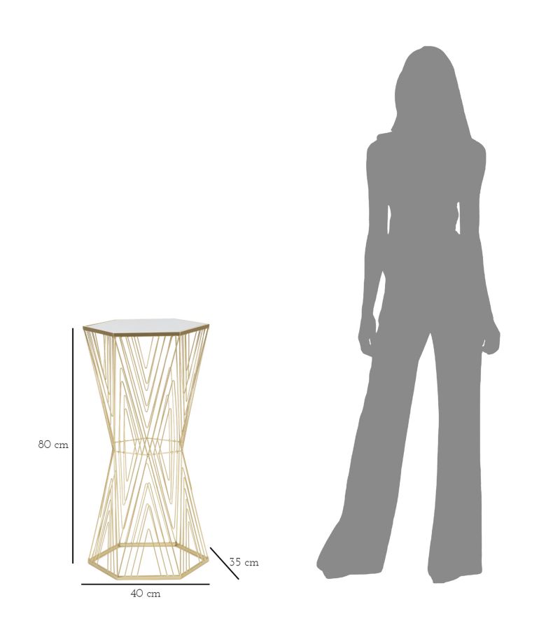 Dekoratívny stolík P Telefono Lines Mauro Ferretti, zlatý