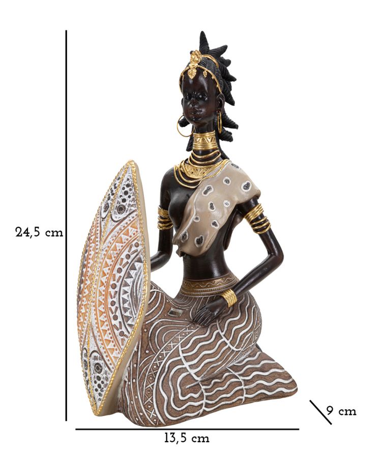 Dekoratívny doplnok Masai Tribal C Mauro Ferretti, čierna/zlatá