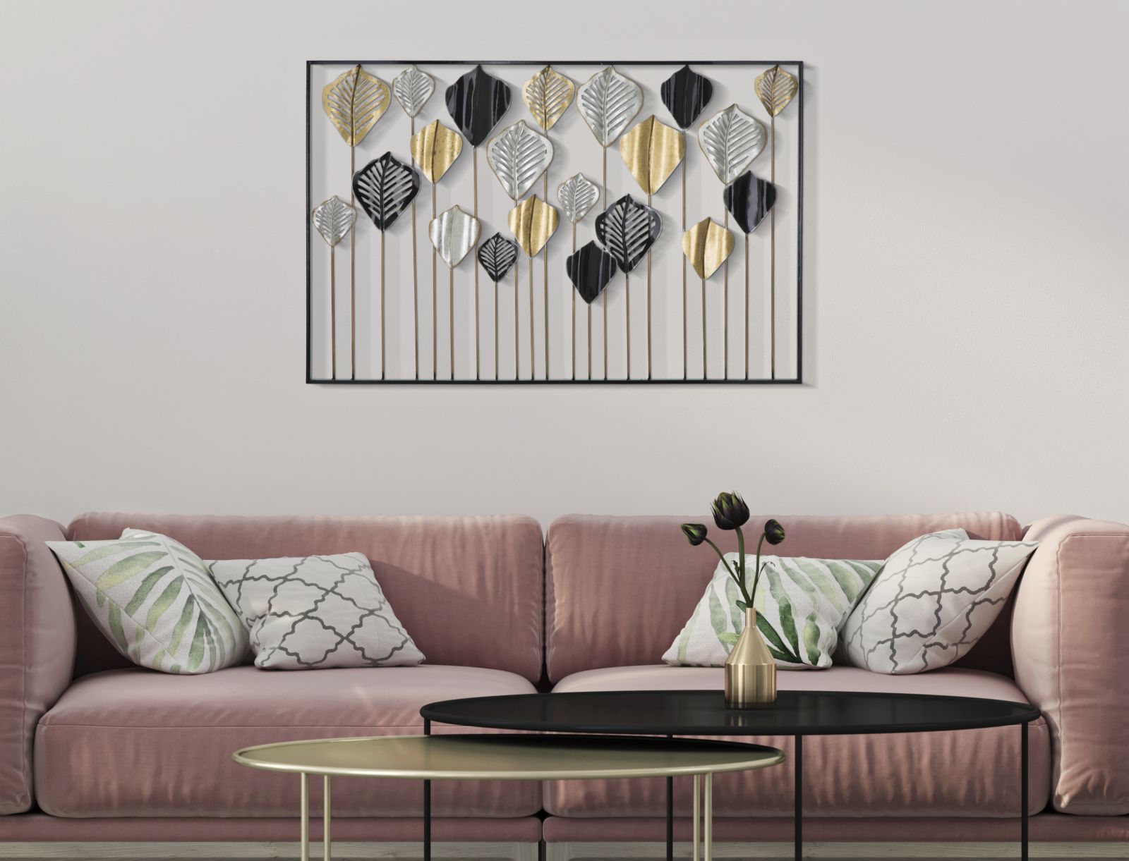 Dekoratívny panel Lex Mauro Ferretti, čierny/zlatý/strieborný