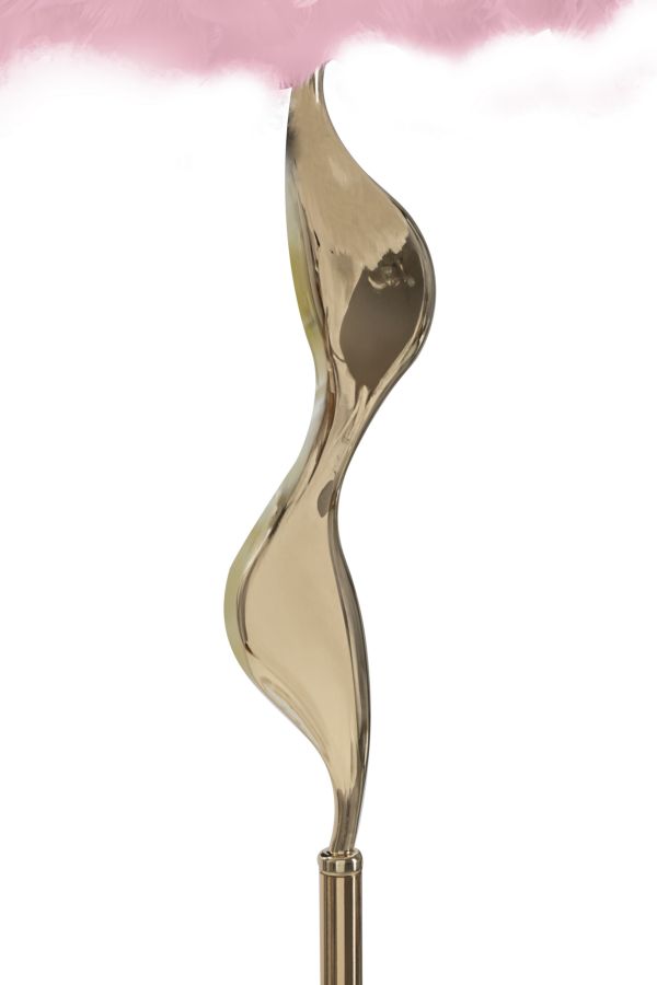 Stojanová lampa Slim Rosa Mauro Ferretti, ružová/zlatá