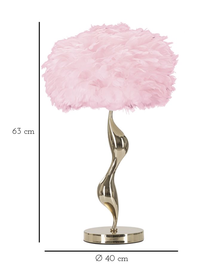 Stolová lampa Slim Rosa Mauro Ferretti, ružová/zlatá