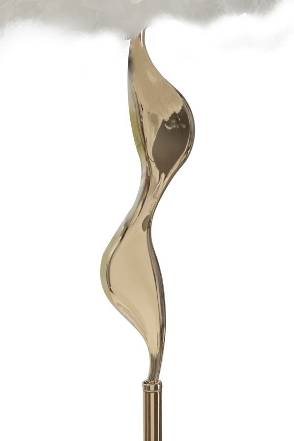 Stojanová lampa Slim Bianca Mauro Ferretti, biela/zlatá