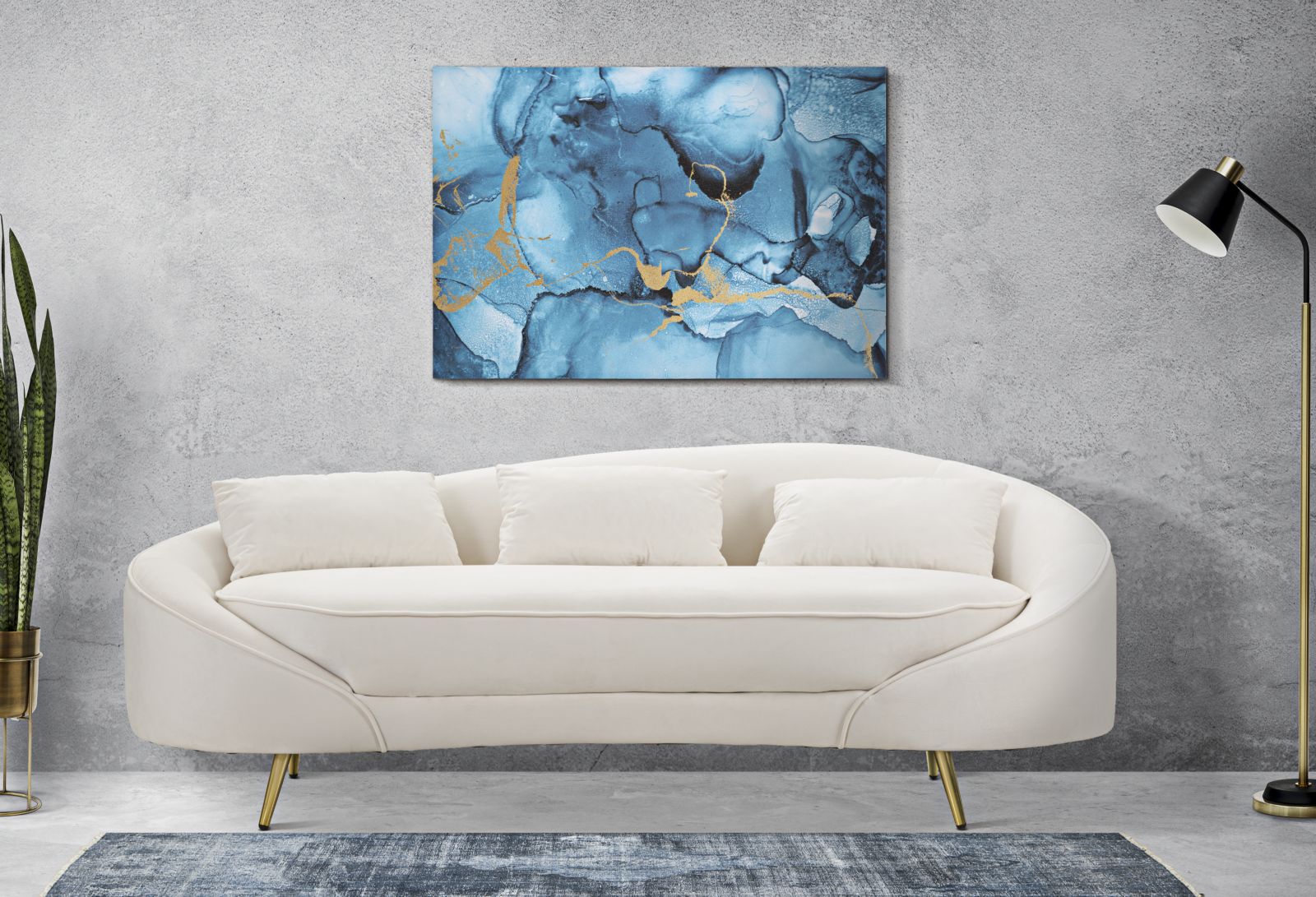 Dekoratívny doplnok Stampa Dipinta Blu Mauro Ferretti 80×3×120 cm