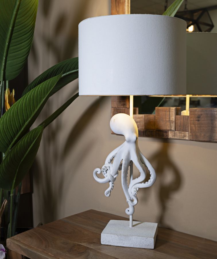 Stolová lampa Octopus Bianca Mauro Ferretti, biela