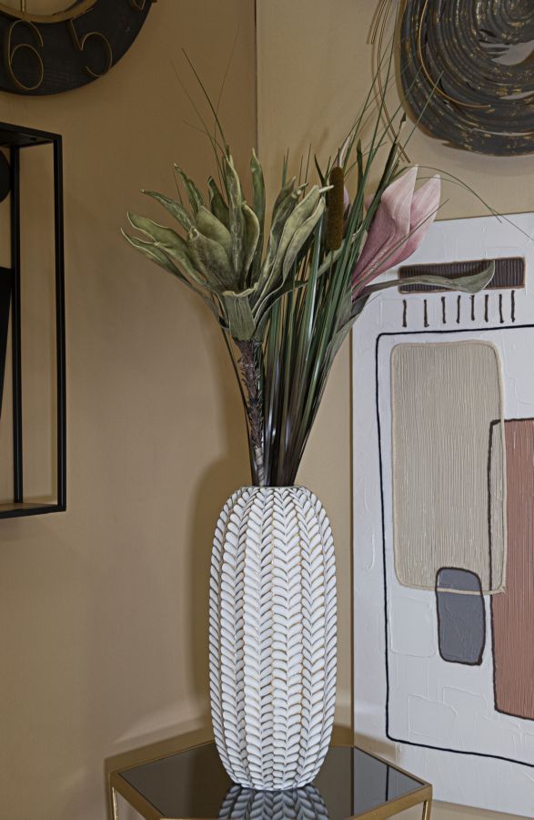 Dekoratívna váza Leaf Mauro Ferretti, biela