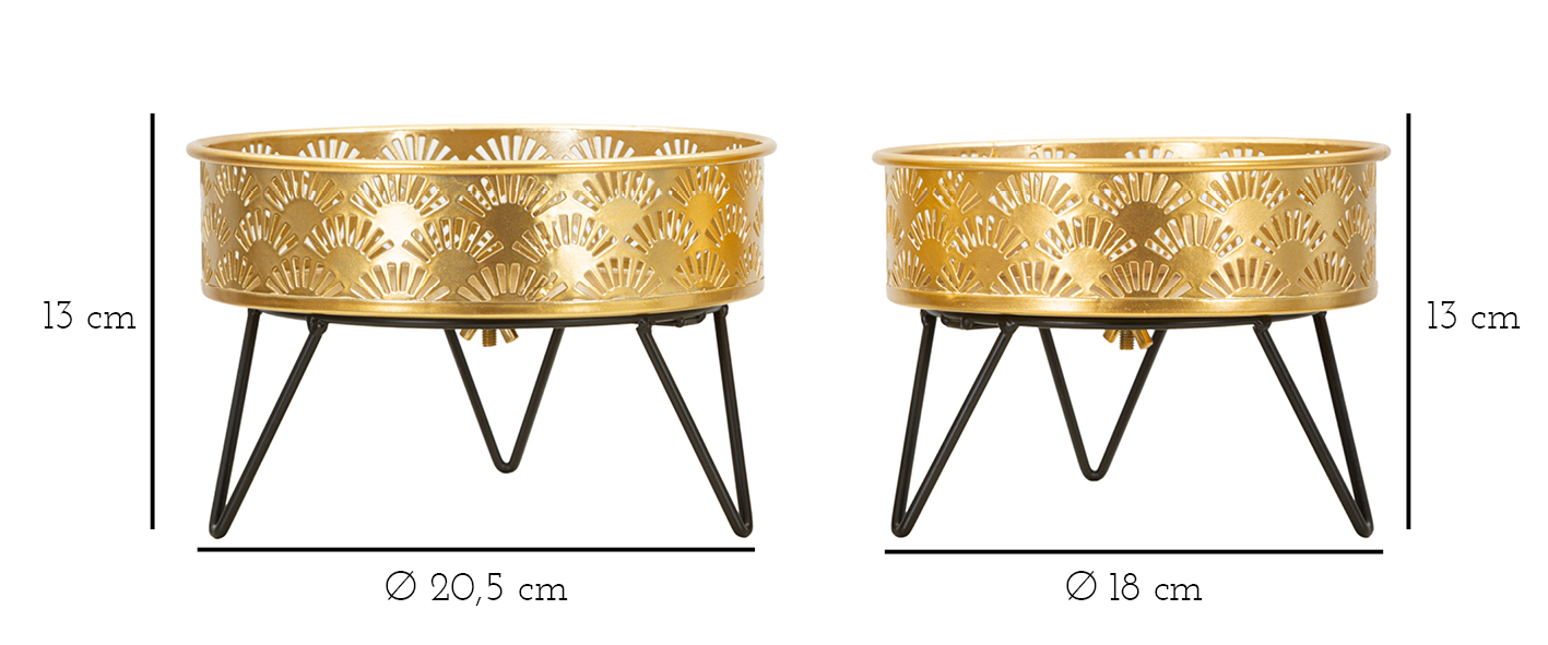 Dekoratívne vázy 2ks P Zanny Mauro Ferretti, zlatá/čierna