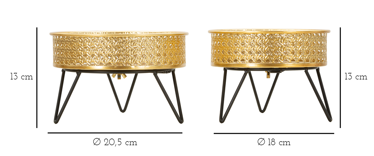 Dekoratívne vázy 2ks P Bossy Mauro Ferretti, zlatá/čierna