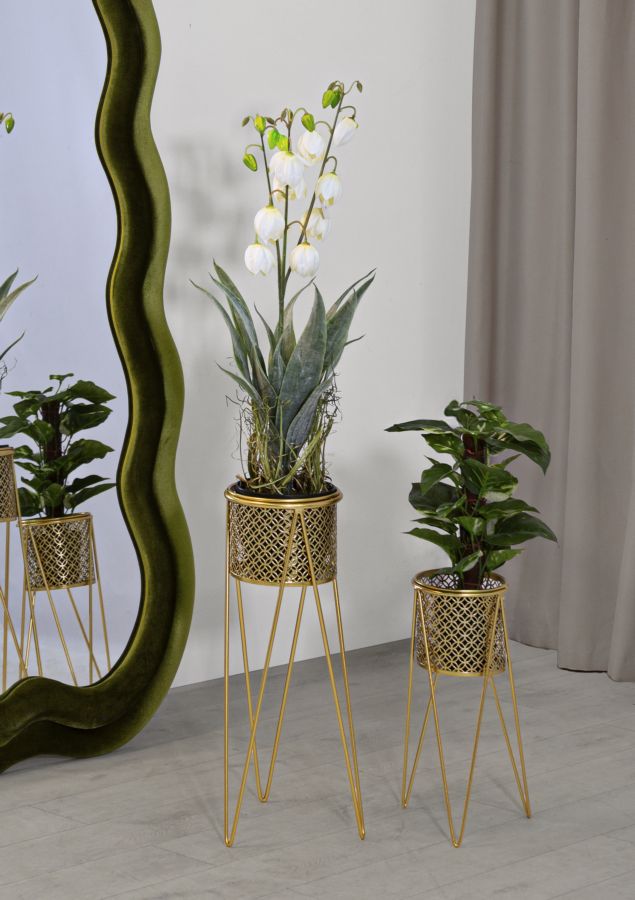 Dekoratívne vázy 2ks P Nat Mauro Ferretti, zlaté