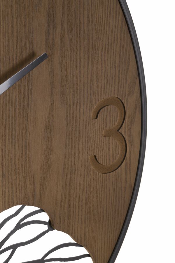 Nástenné hodiny Wood Leaf Mauro Ferretti, drevo/čierne