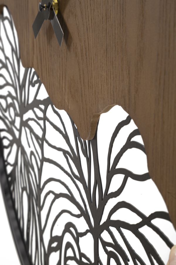 Nástenné hodiny Wood Leaf Mauro Ferretti, drevo/čierne