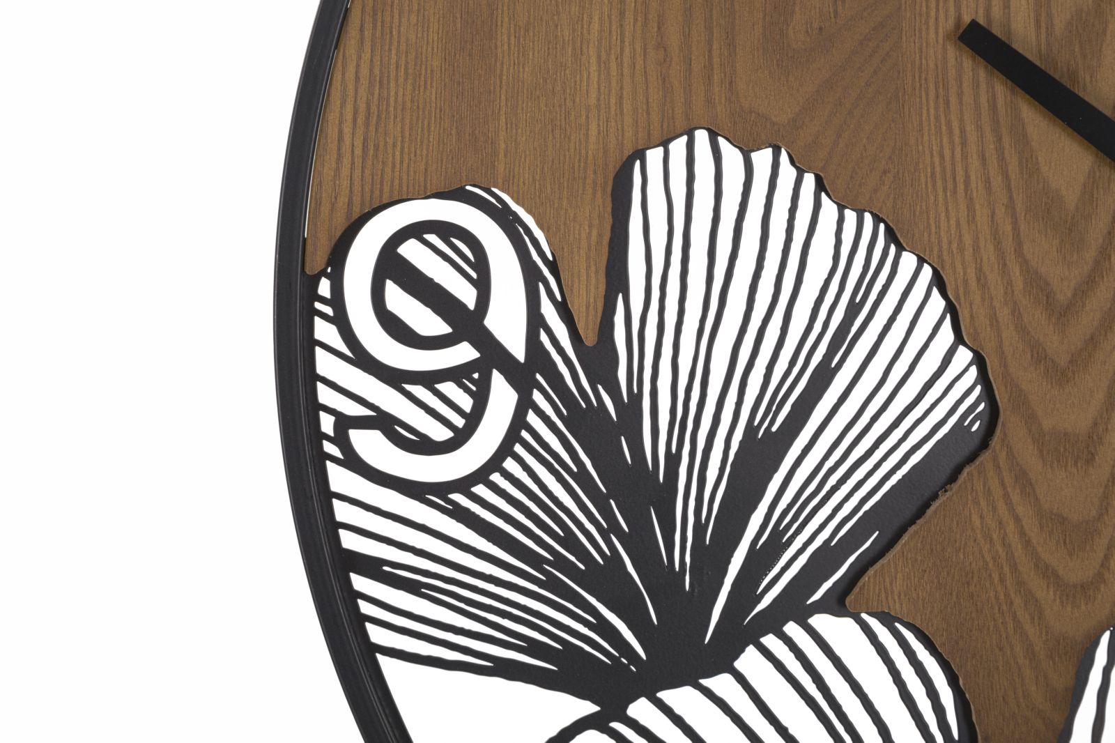 Nástenné hodiny Super Wood Leaf Mauro Ferretti, drevo/čierne