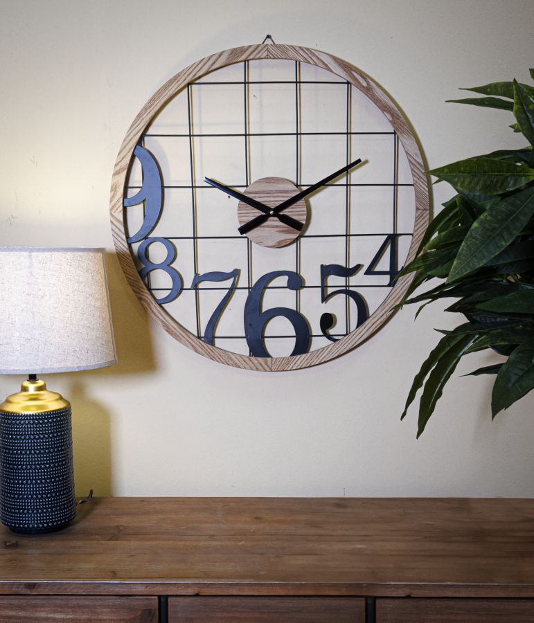 Nástenné hodiny Numbers Mauro Ferretti, drevo/čierne