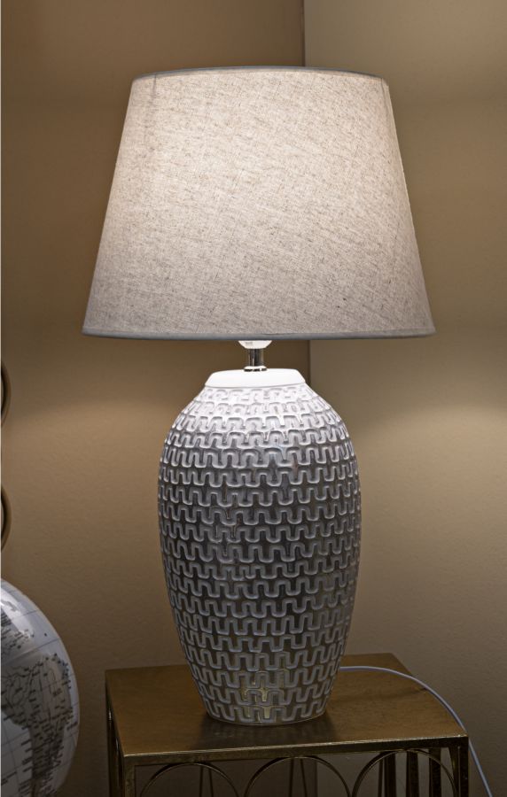 Stolová lampa Wave Mauro Ferretti, biela/strieborná