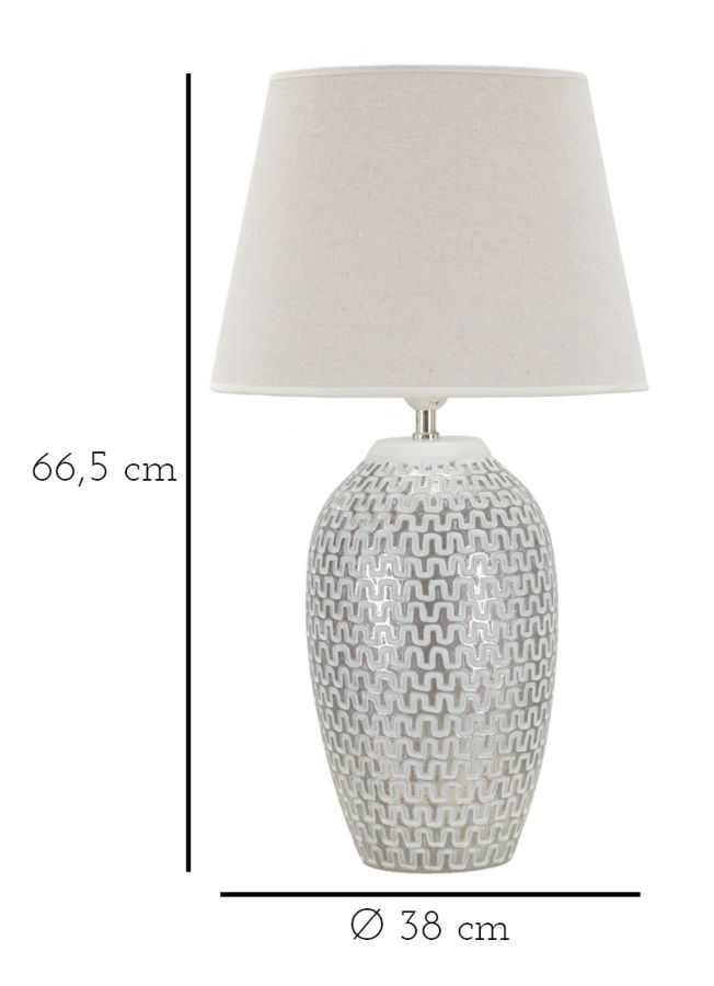 Stolová lampa Wave Mauro Ferretti, biela/strieborná