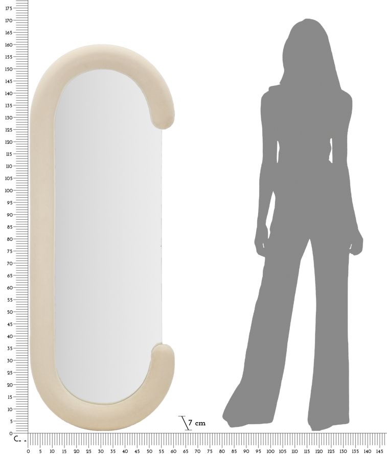 Zrkadlo Chantal Velluto Crema Mauro Ferretti, krémové