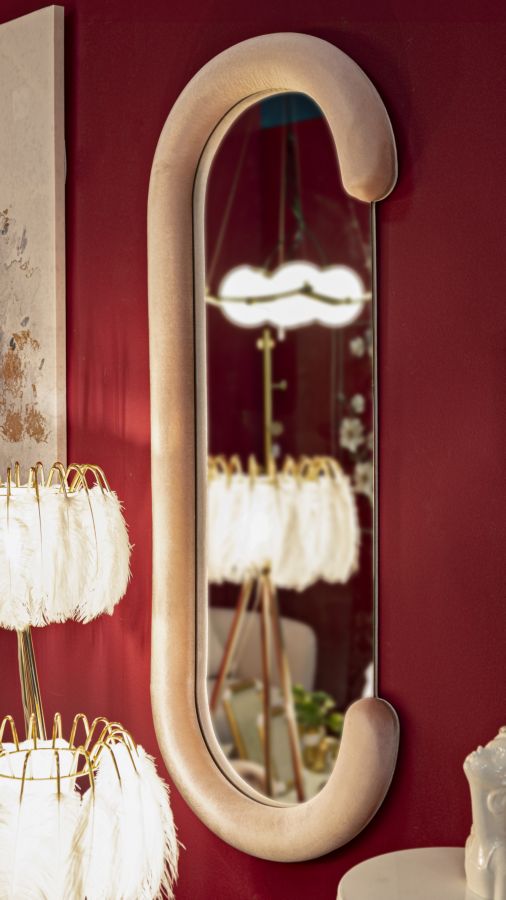 Zrkadlo Chantal Velluto Rosa Mauro Ferretti, ružové