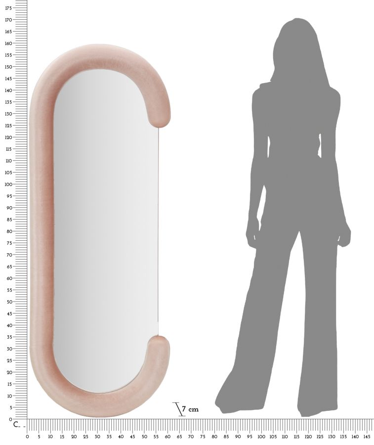 Zrkadlo Chantal Velluto Rosa Mauro Ferretti, ružové