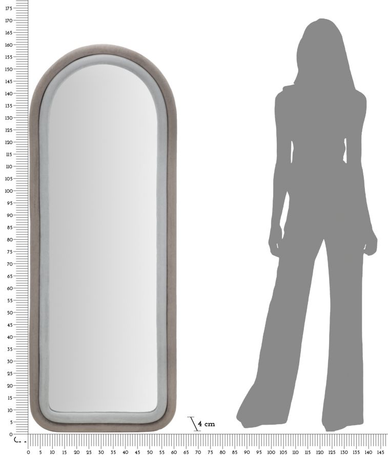 Zrkadlo Cloe Velluto Grigio Mauro Ferretti, sivé