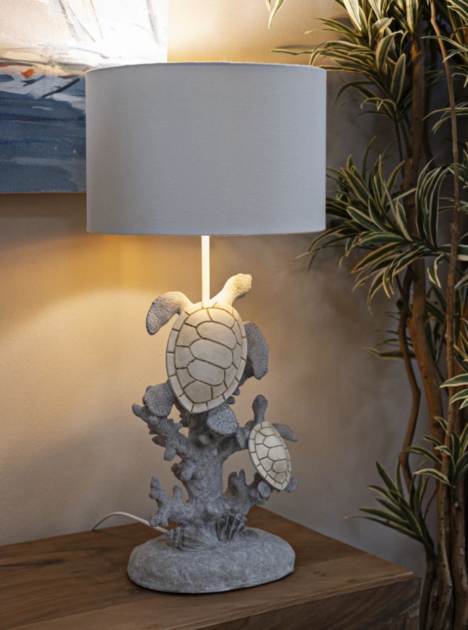 Stolová lampa Tartarughe Mauro Ferretti, kameň/biela