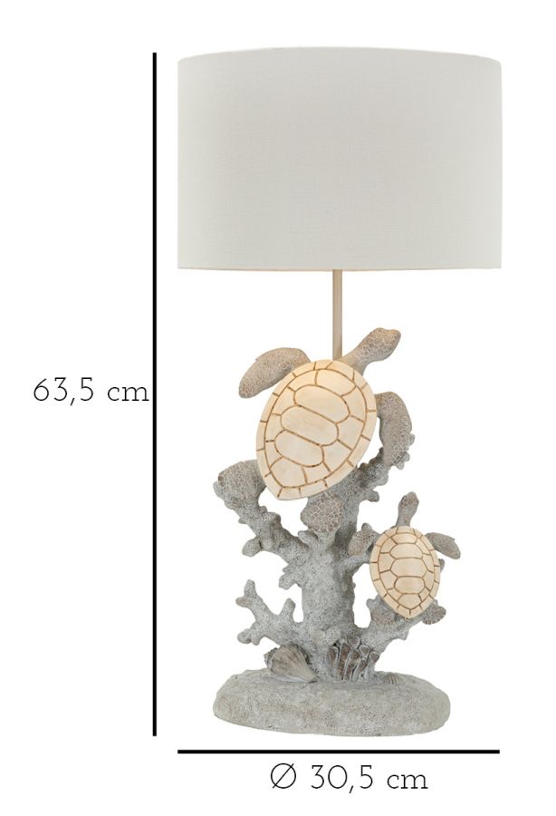 Stolová lampa Tartarughe Mauro Ferretti, kameň/biela