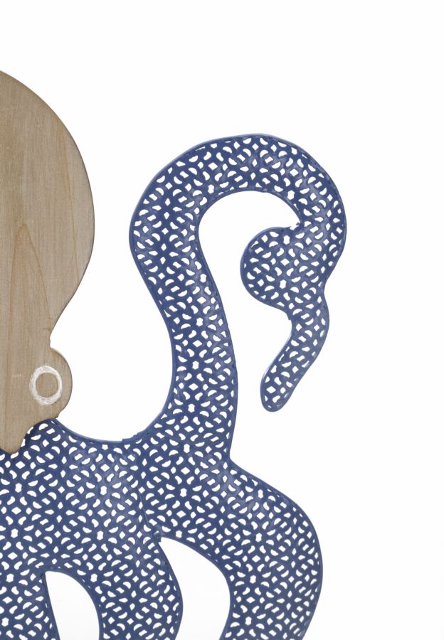 Dekoratívny panel Octopus Mauro Ferretti, drevo/modrý