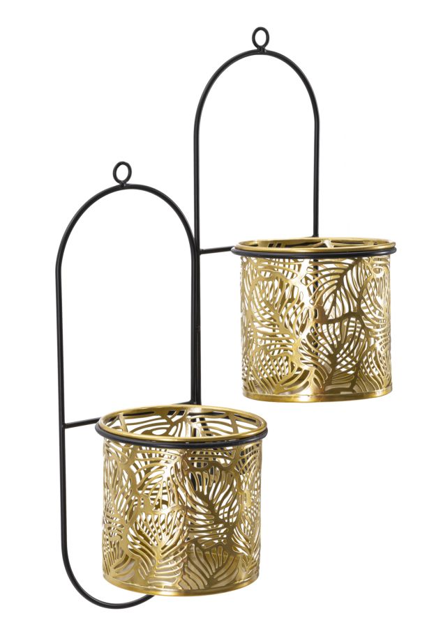 Dekoratívne vázy 2ks P Doppio Hong Mauro Ferretti, zlatá/čierna