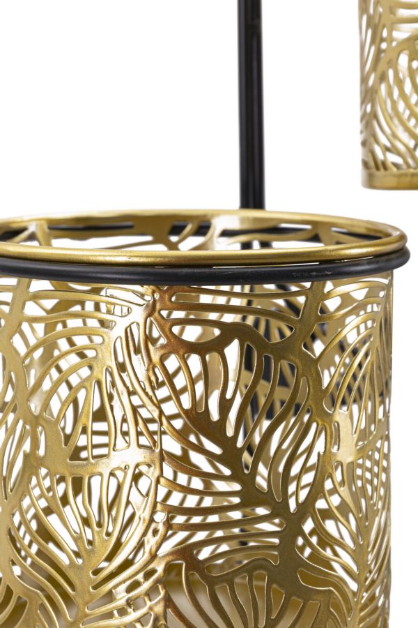 Dekoratívne vázy 2ks P Doppio Hong Mauro Ferretti, zlatá/čierna