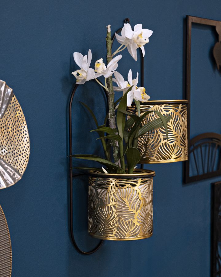 Dekoratívne vázy 2ks P Doppio Hong Mauro Ferretti, zlatá/čierna