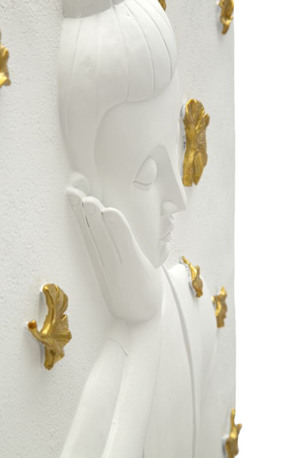 Dekoratívny panel Buddha Mauro Ferretti, biely/zlatý